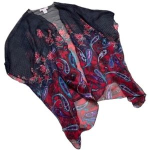 Band of Gypsies M/L sheer floral / paisley kimono / robe